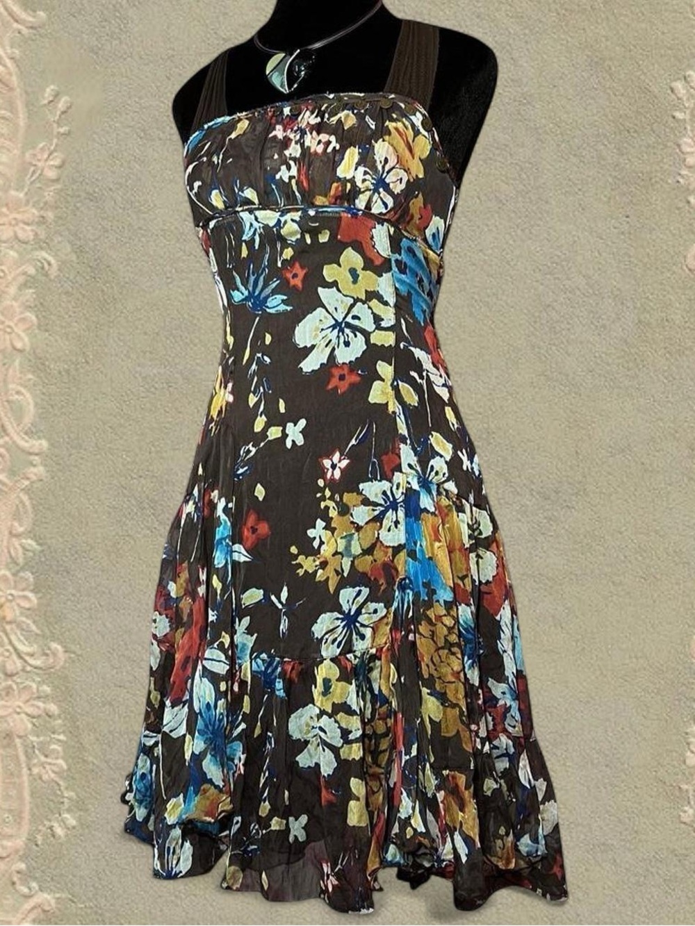 Liu Jo silk halter baby doll / milkmaid dress